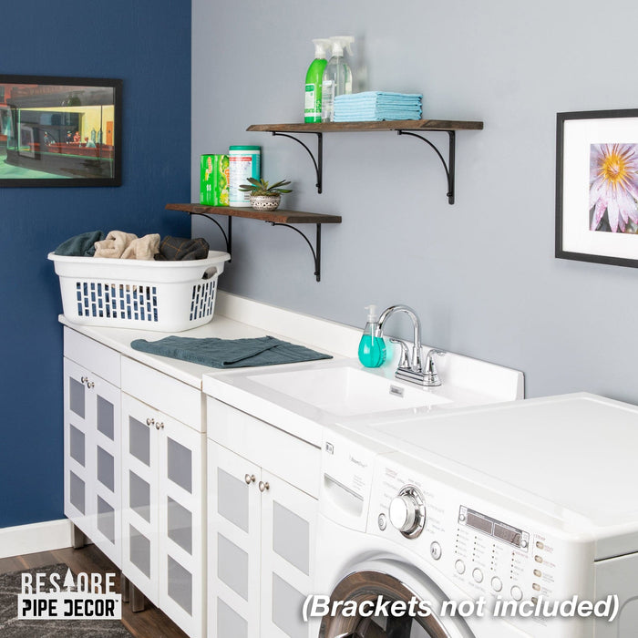 RESTORE Boulder Black 36 in. Live Edge Wood Shelf (Wood Only) - Sweatfully
