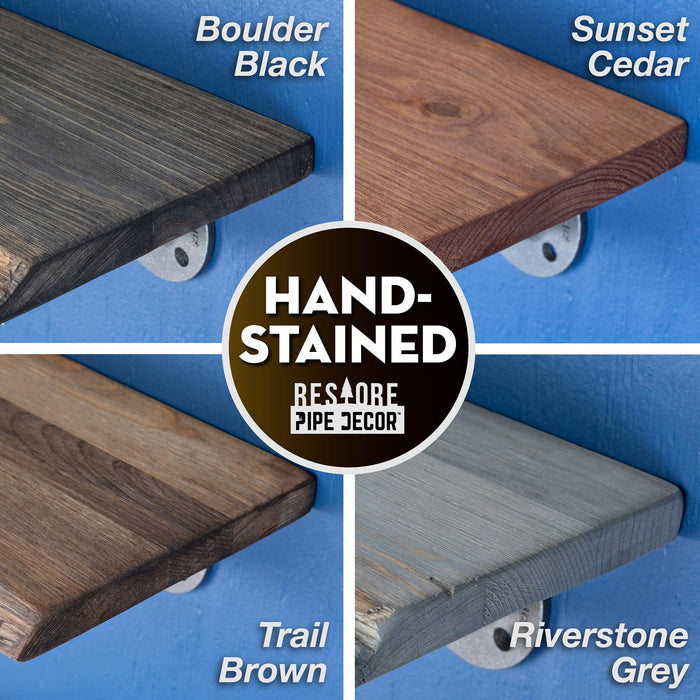 RESTORE Riverstone Grey 36 in. Live Edge Wood Shelf (Wood Only) - Sweatfully