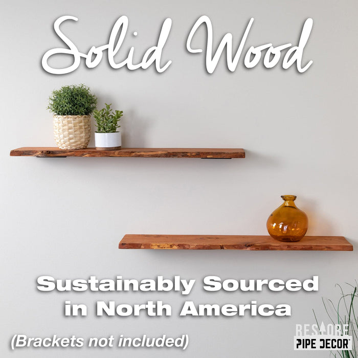 RESTORE Sunset Cedar 36 in. Live Edge Wood Shelf (Wood Only) - Sweatfully
