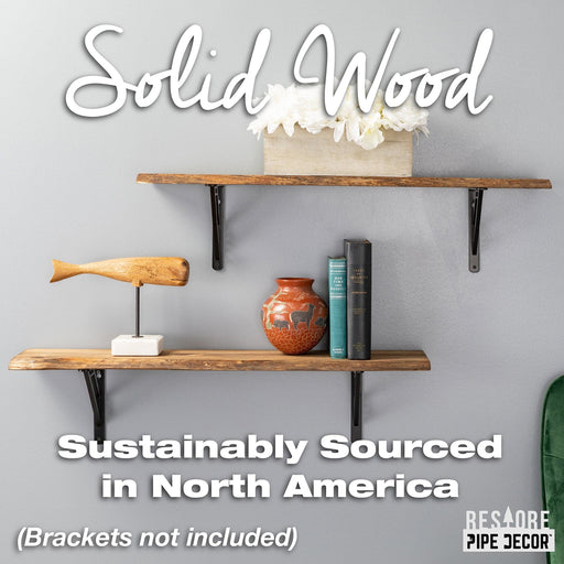 RESTORE Trail Brown 36 in. Live Edge Wood Shelf (Wood Only) - Sweatfully