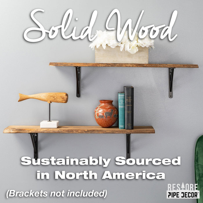 RESTORE Trail Brown 36 in. Live Edge Wood Shelf (Wood Only) - Sweatfully