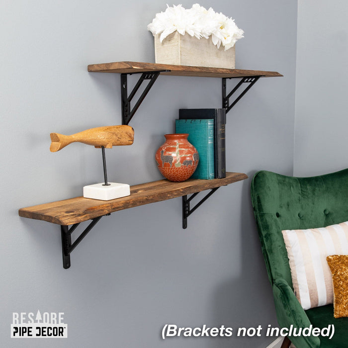 RESTORE Trail Brown 36 in. Live Edge Wood Shelf (Wood Only) - Sweatfully