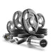 XMARK Tri-Grip Olympic Weight Plates and Curl Barbell Sets XM-36701-BLACK-3377-BAL-65 - Sweatfully
