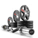 XMARK Texas Star Olympic Weight Plates and Curl Barbell Sets XM-3675-BLACK-3389-BAL-65 - Sweatfully