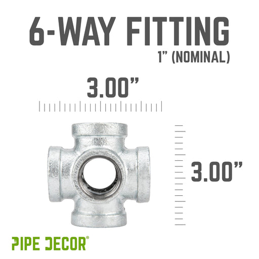 1 in. Galvanized 6-Way Fitting - Sweatfully