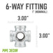 1 in. Galvanized 6-Way Fitting - Sweatfully