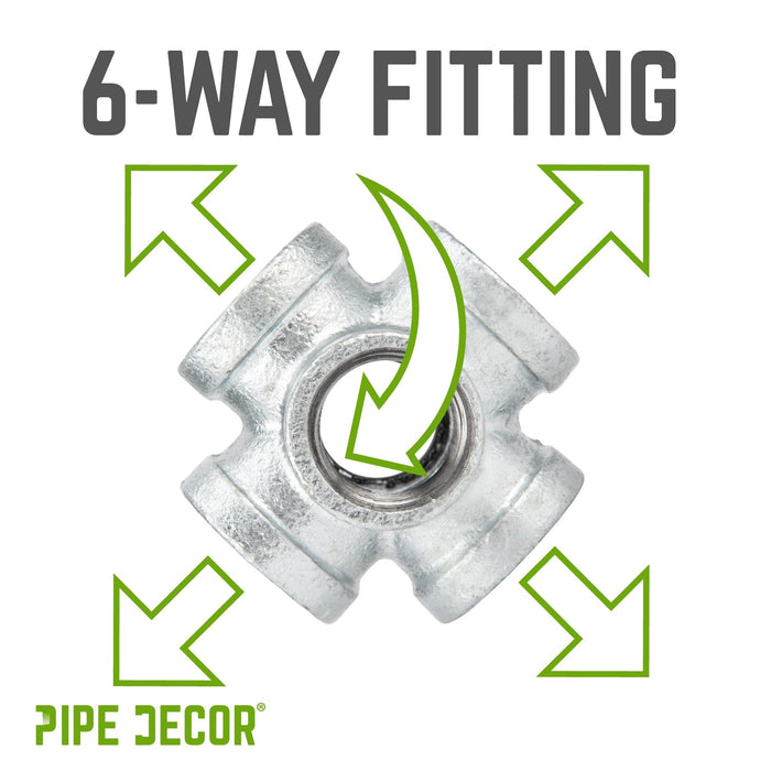 1 in. Galvanized 6-Way Fitting - Sweatfully