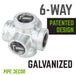 1 in. Galvanized 6-Way Fitting - Sweatfully