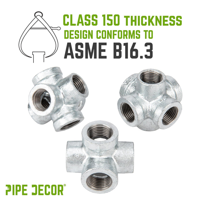 1/2 in. Galvanized 6-Way Fitting - Sweatfully