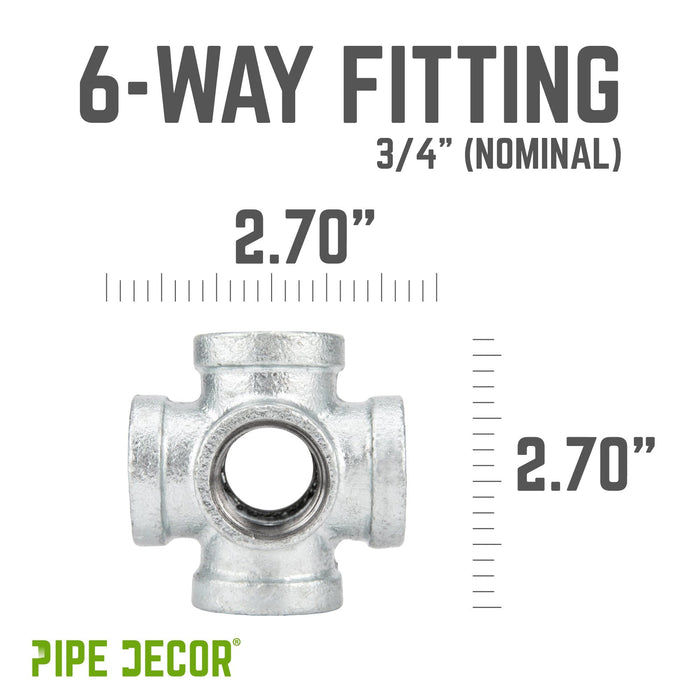 3/4 in. Galvanized 6-Way Fitting - Sweatfully