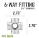 3/4 in. Galvanized 6-Way Fitting - Sweatfully