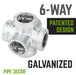 3/4 in. Galvanized 6-Way Fitting - Sweatfully