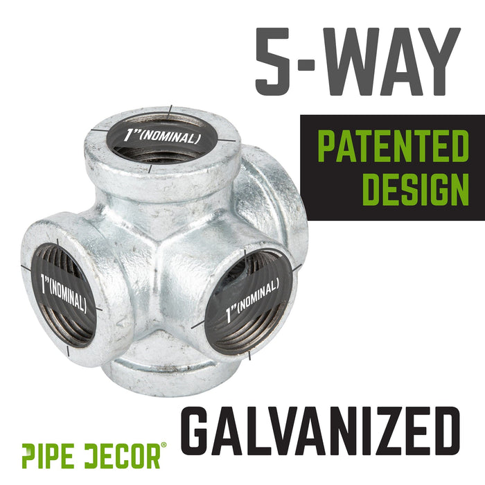 1 in. Galvanized 5-Way Fitting - Sweatfully
