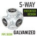 1 in. Galvanized 5-Way Fitting - Sweatfully