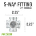 1/2 in. Galvanized 5-Way Fitting - Sweatfully