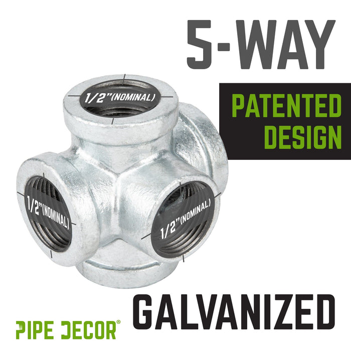 1/2 in. Galvanized 5-Way Fitting - Sweatfully