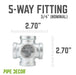 3/4 in. Galvanized 5-Way Fitting - Sweatfully