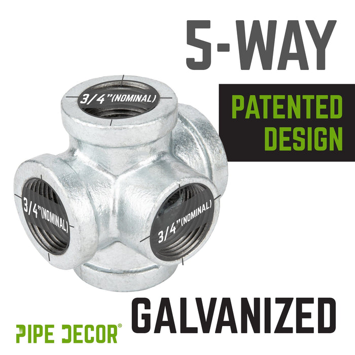 3/4 in. Galvanized 5-Way Fitting - Sweatfully