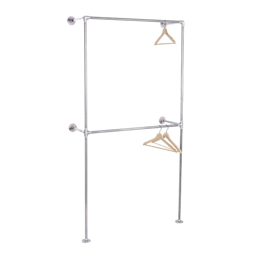 Galvanized Wall Mounted Double Hung Clothing Rack - Sweatfully