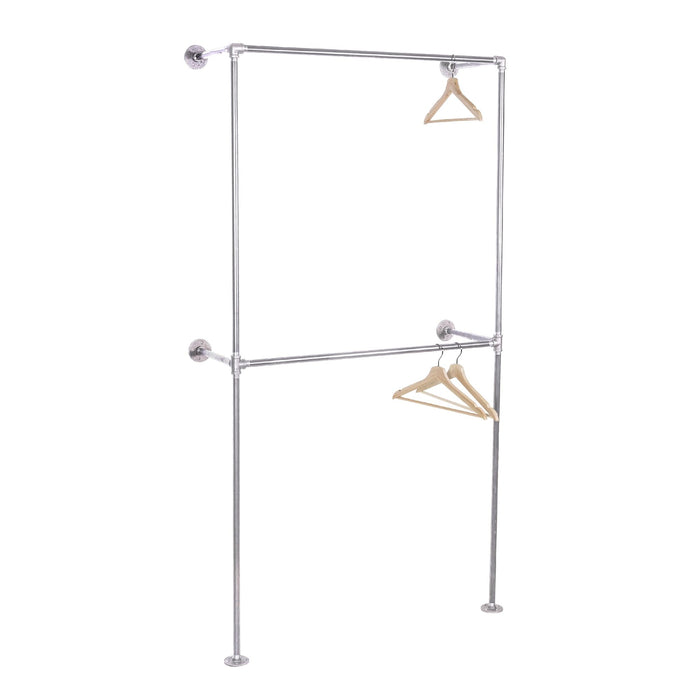 Galvanized Wall Mounted Double Hung Clothing Rack - Sweatfully