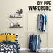 Galvanized Wall Mounted Double Hung Clothing Rack - Sweatfully
