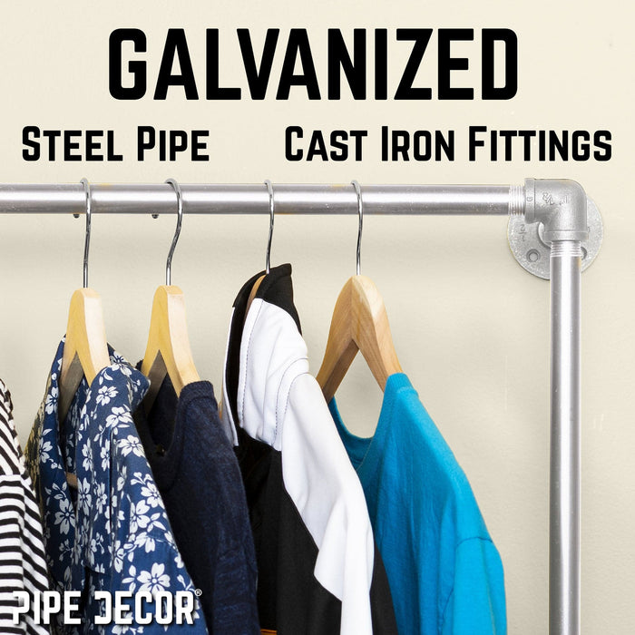 Galvanized Wall Mounted Double Hung Clothing Rack - Sweatfully