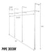 115 in. Galvanized Wall Mounted Clothing Rack, Triple - Sweatfully