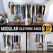 115 in. Galvanized Wall Mounted Clothing Rack, Triple - Sweatfully