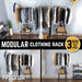 76.375 in. Galvanized Wall Mounted Clothing Rack, Double - Sweatfully