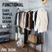 76.375 in. Galvanized Wall Mounted Clothing Rack, Double - Sweatfully