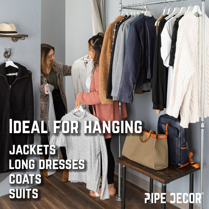 41 in. Galvanized Wall Mounted Clothing Rack, Single - Sweatfully