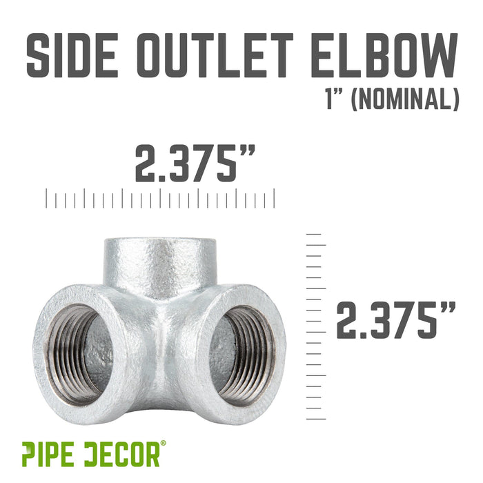 1 in. Galvanized Side Outlet Elbow - Sweatfully