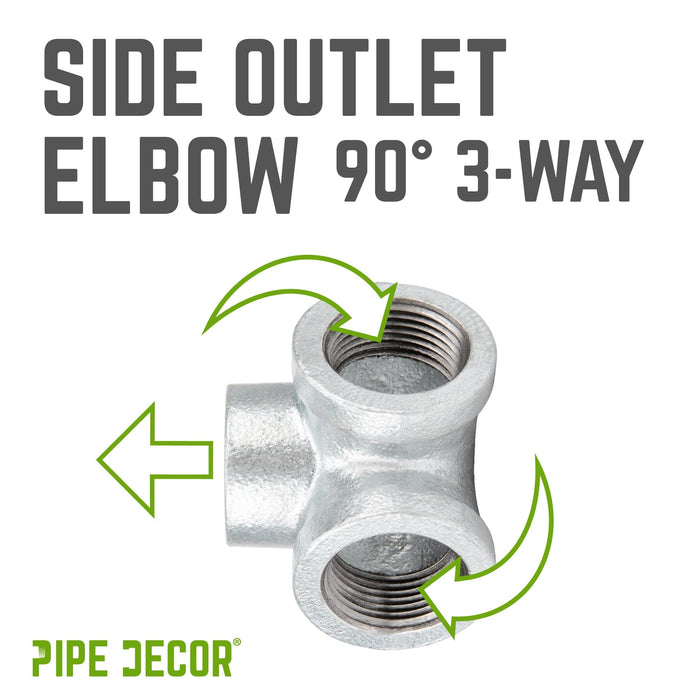 1 in. Galvanized Side Outlet Elbow - Sweatfully