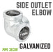 1 in. Galvanized Side Outlet Elbow - Sweatfully