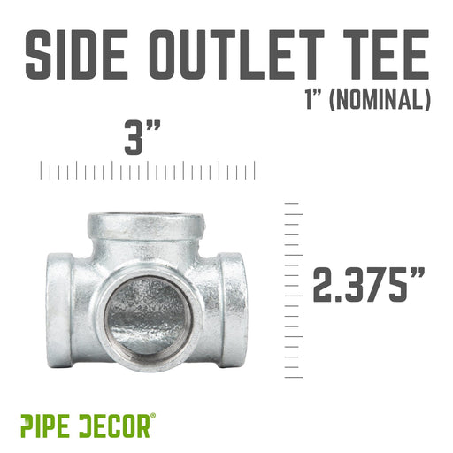 1 in. Galvanized Iron Side Outlet Tee - Sweatfully