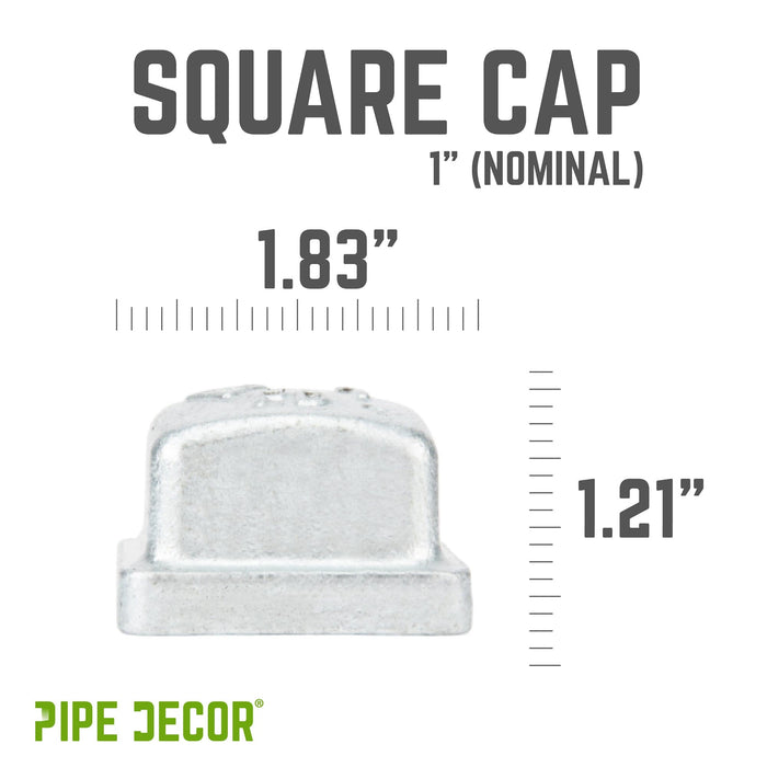 1 in. Galvanized Square Cap - Sweatfully