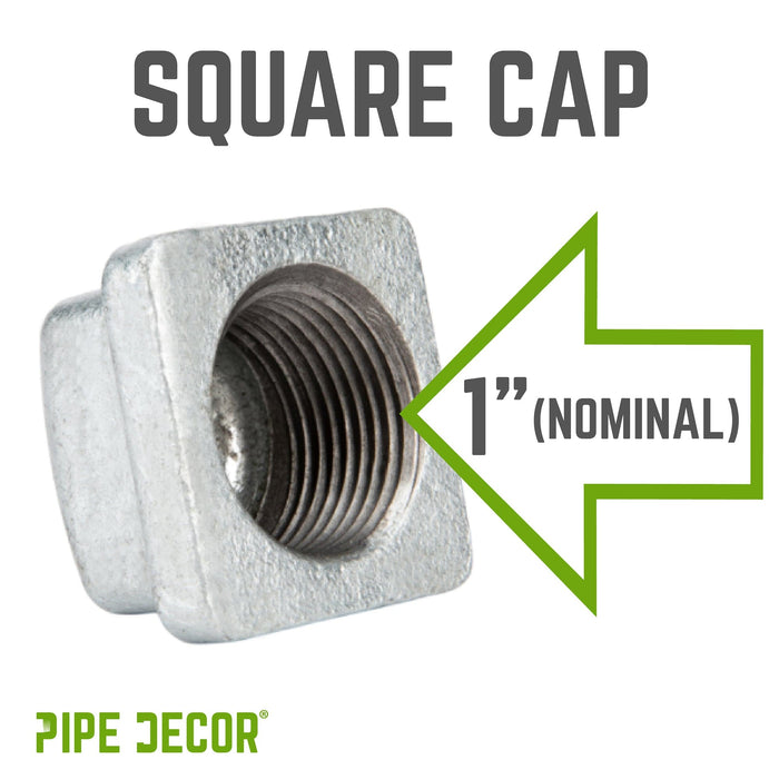 1 in. Galvanized Square Cap - Sweatfully