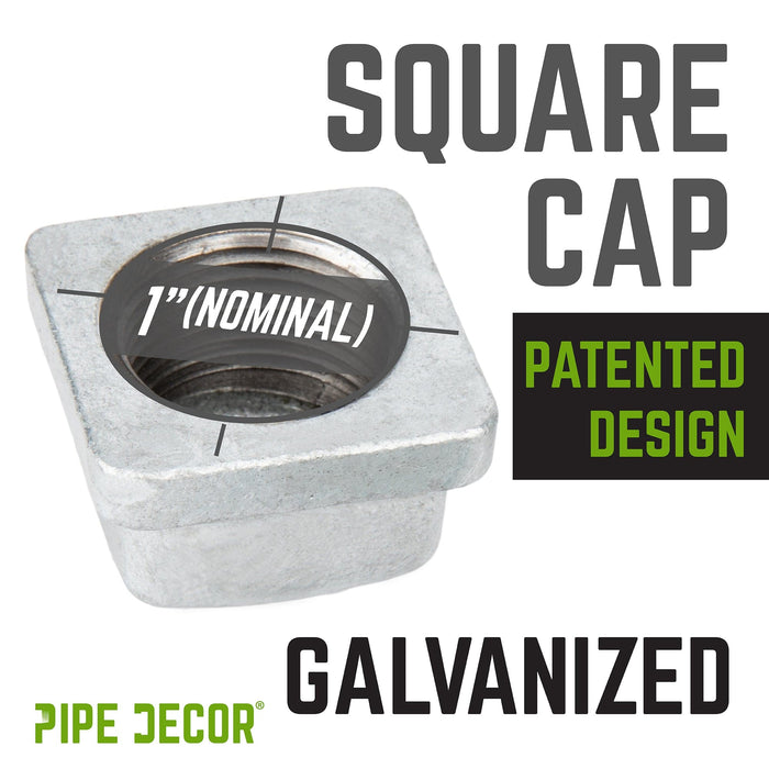 1 in. Galvanized Square Cap - Sweatfully