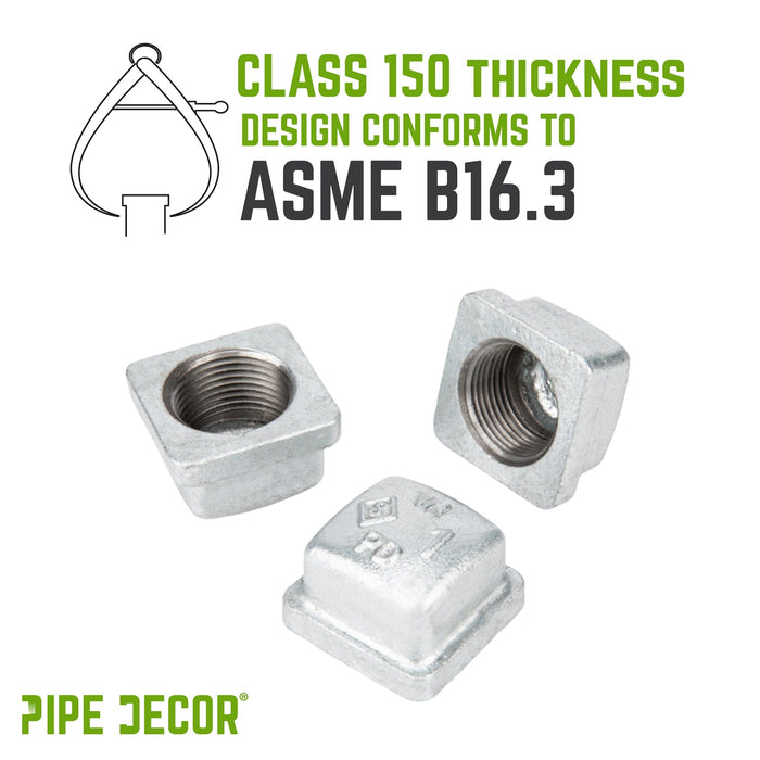 1 in. Galvanized Square Cap - Sweatfully