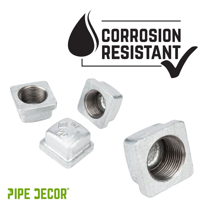 1 in. Galvanized Square Cap - Sweatfully