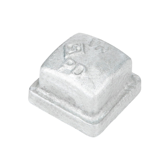 1/2 in. Galvanized Square Cap - Sweatfully