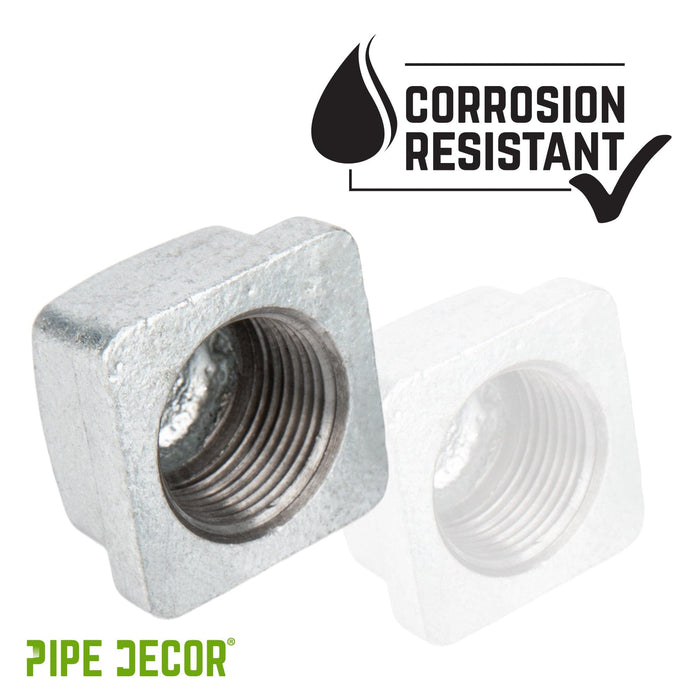 1/2 in. Galvanized Square Cap - Sweatfully