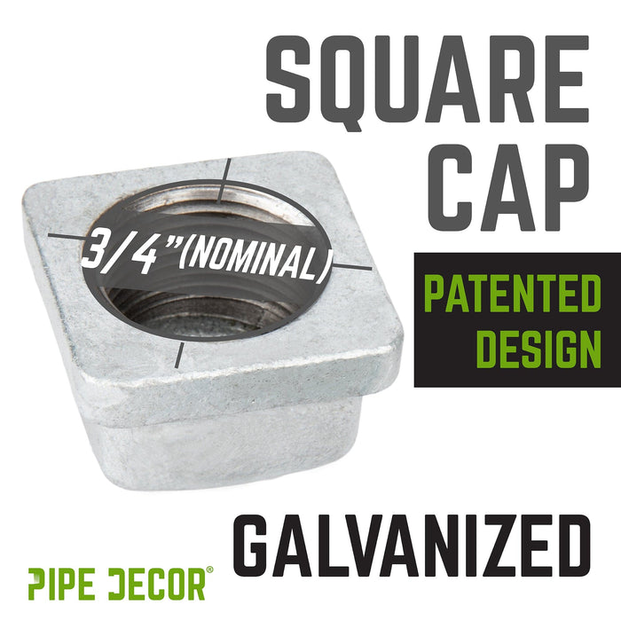3/4 in. Galvanized Square Cap - Sweatfully
