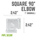 1 in. Galvanized Square 90 Degree Elbow - Sweatfully