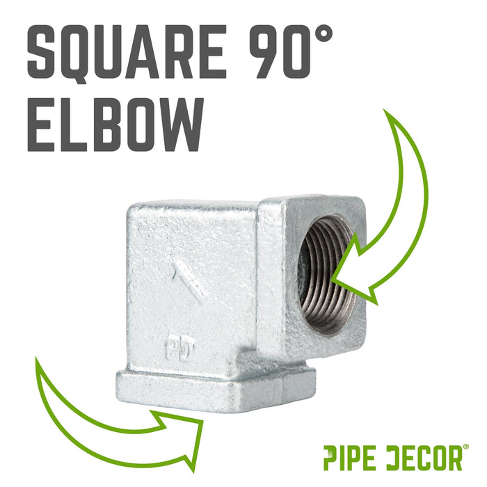 1 in. Galvanized Square 90 Degree Elbow - Sweatfully