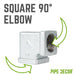 1 in. Galvanized Square 90 Degree Elbow - Sweatfully