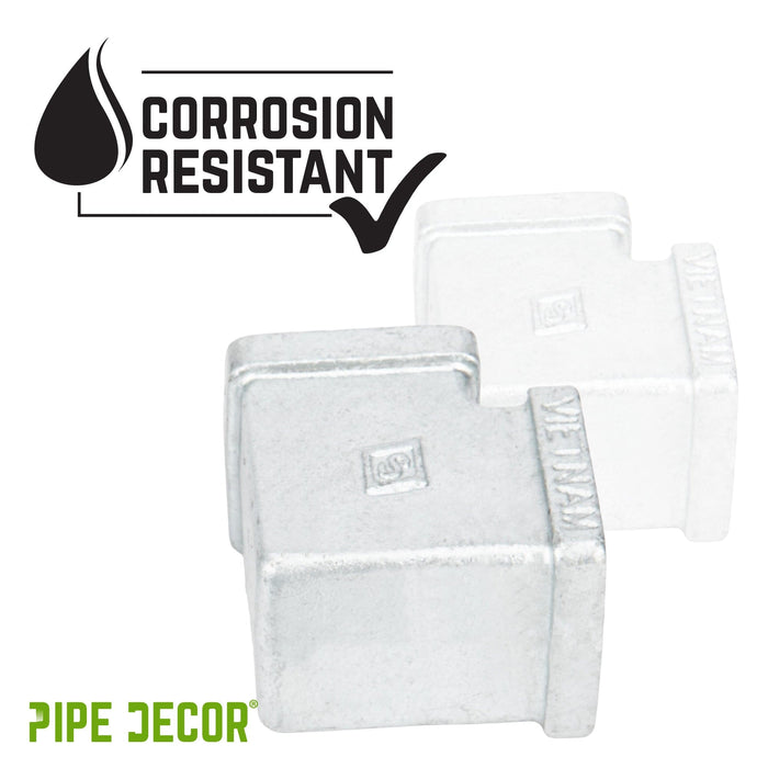 1 in. Galvanized Square 90 Degree Elbow - Sweatfully