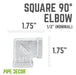 1/2 in. Galvanized Square 90 Degree Elbow - Sweatfully