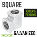1/2 in. Galvanized Square 90 Degree Elbow - Sweatfully
