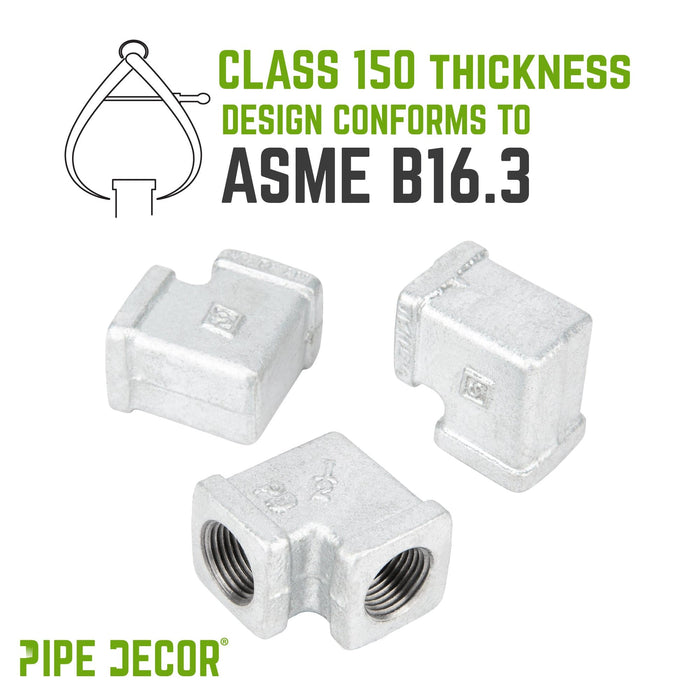 1/2 in. Galvanized Square 90 Degree Elbow - Sweatfully